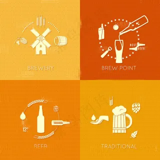 四款时尚酒吧创意LOGO设计矢量