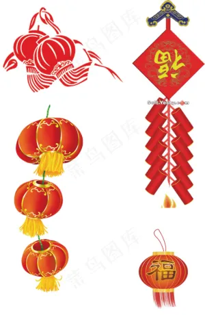 节日鞭炮灯笼
