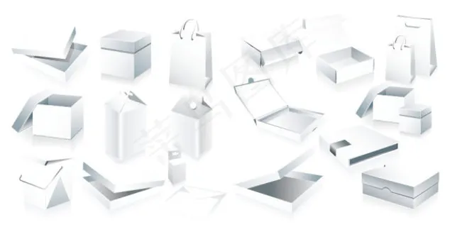 空白盒子包装矢量素材