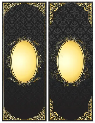 古典的金旗集矢量插画