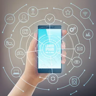 创意智能手机与信息图表矢量素材