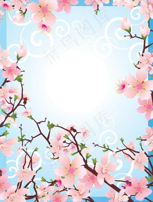 春天的树枝矢量素材图片