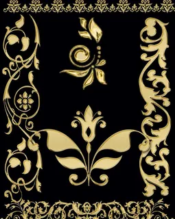 欧式金色古典花纹图片