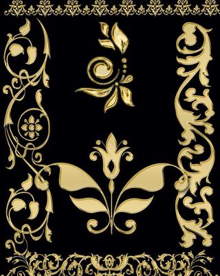 欧式金色古典花纹图片