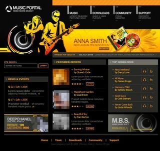 音乐演唱会网站版面