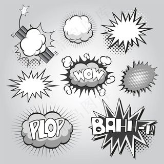 爆炸气泡11-矢量素材