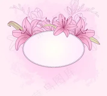 浪漫花卉矢量文本背景