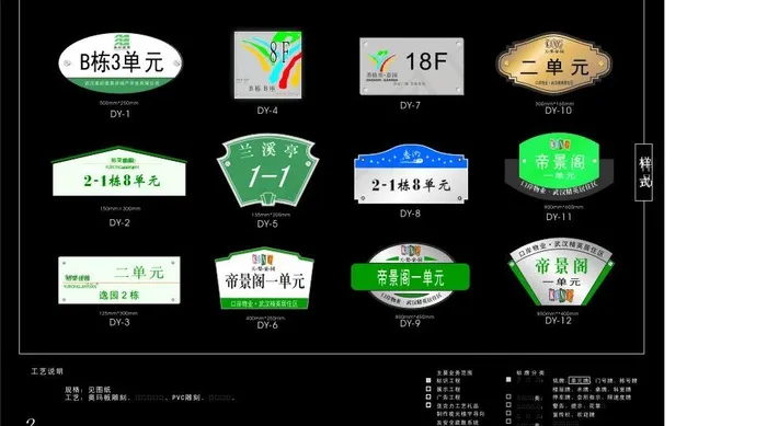 门牌素材图片cdr矢量模版下载