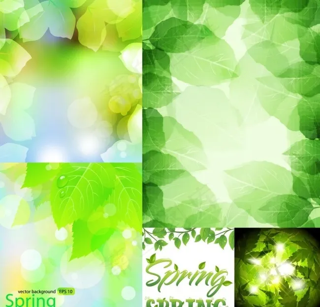 春天绿色清新背景设计矢量素材eps,ai矢量模版下载