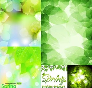 春天绿色清新背景设计矢量素材