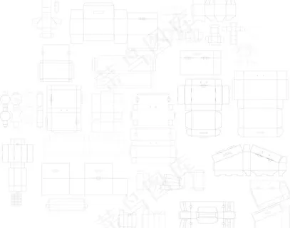 各种彩盒规格线 钢刀线 尺寸线集
