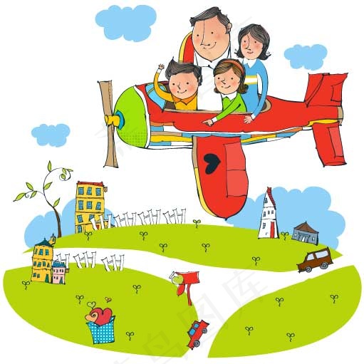 飞机翱翔的四人