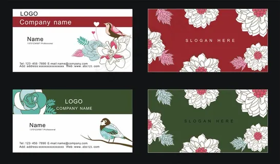 最新鲜花店名片设计PSD模板下载