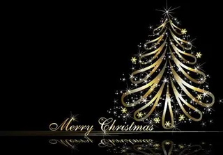 金色圣诞树矢量素材