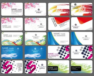 古典花纹名片卡片设计矢量素材