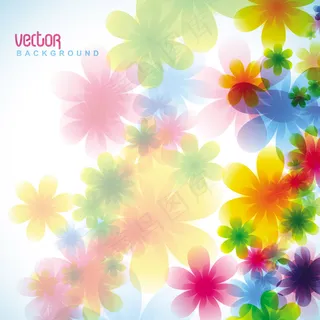 梦05春天的花朵背景矢量