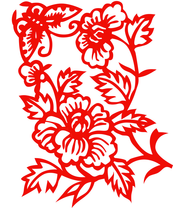 牡丹花剪纸图片