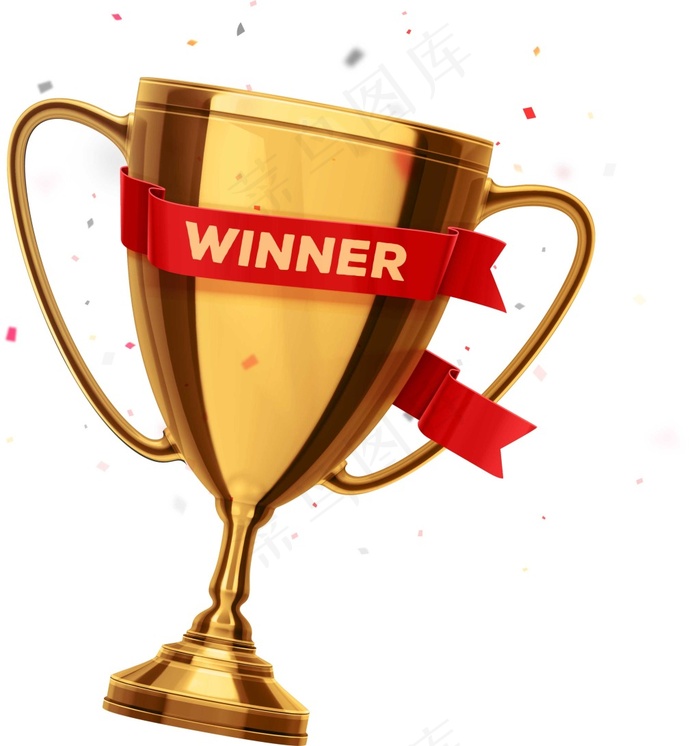卡通金色奖杯png元素