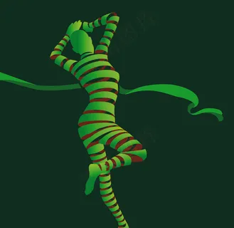 创意丝带抽象人物造型矢量素材