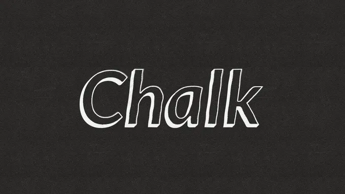 4款逼真黑版粉笔特效字卡通斜纹字体...