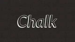 4款逼真黑版粉笔特效字卡通斜纹字体...