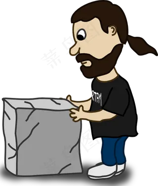 漫画人物的家伙和块石夹艺术