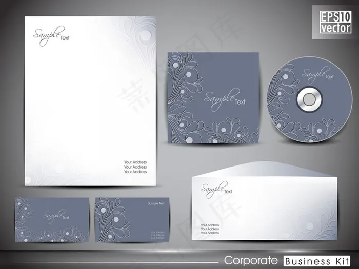 花纹封面名片矢量素材eps,ai矢量模版下载