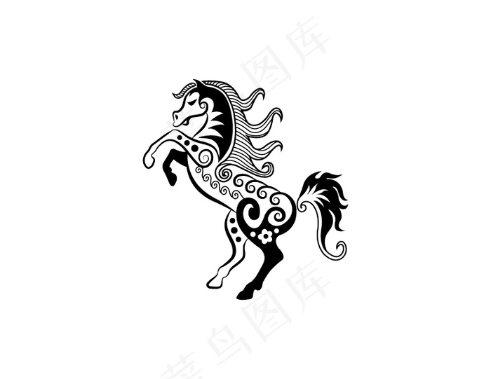 动物图案矢量素材09线稿