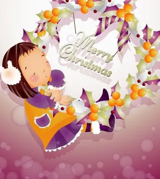 韩国XMAS快乐女孩矢量图04