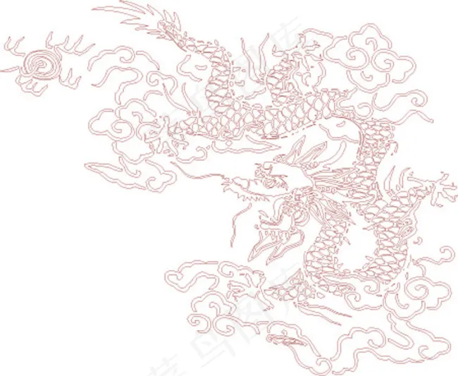 古代传统龙纹ai矢量模版下载