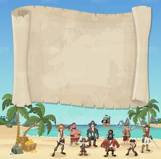 精美海盗卡通人物设计矢量素材