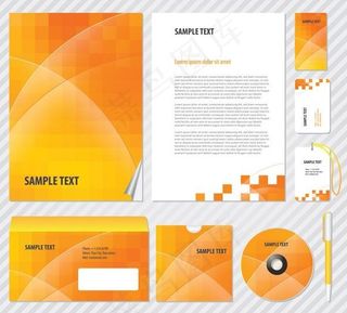 2套时尚的设计，企业VI模板矢量素...