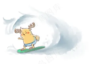 鹿小漫手绘壁纸飘流