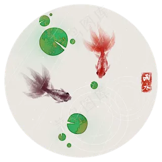 雨落清池中式风格水墨PNG素材雨落清池中式风格水墨PNG素材