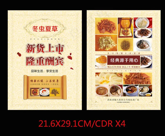 保健食品彩页宣传单DM单(210X297)cdr矢量模版下载