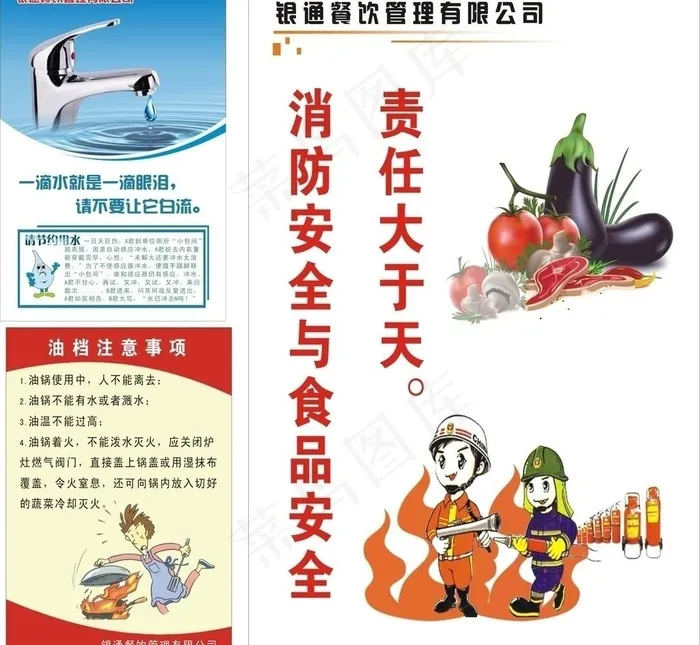 餐饮厨房管理安全节约图片cdr矢量模版下载
