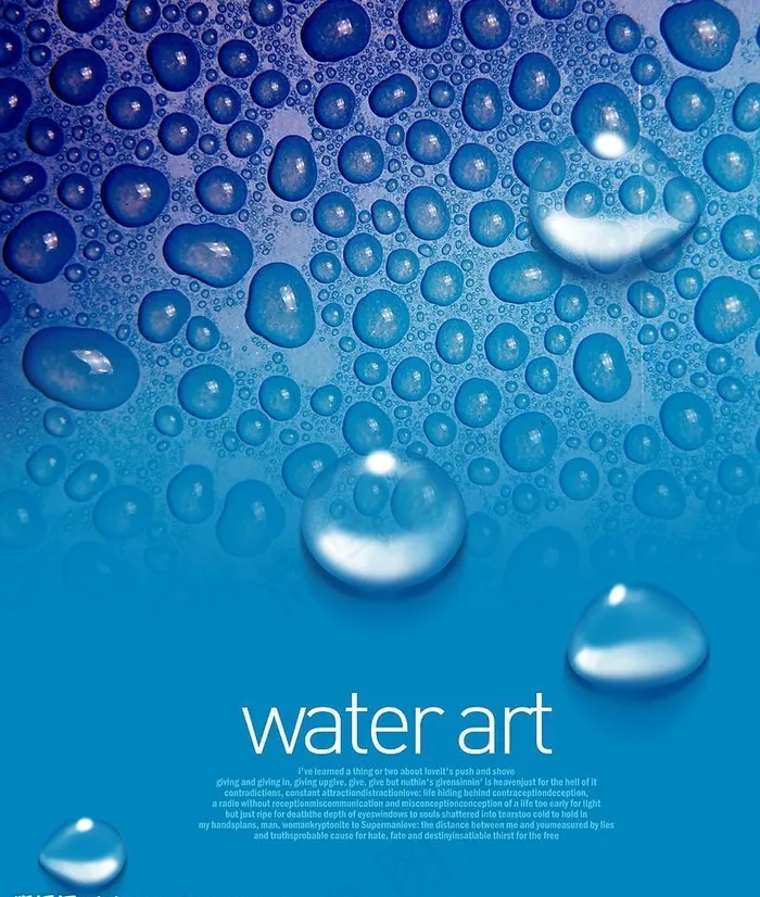 水滴背景图片psd模版下载