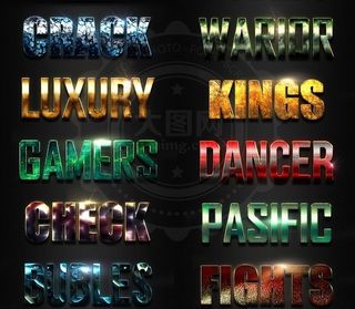 10款时尚绚丽的科技艺术字PS样式...