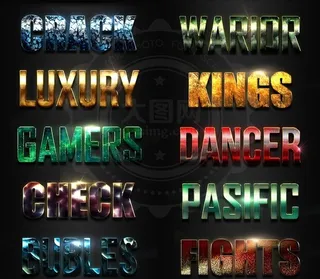 10款时尚绚丽的科技艺术字PS样式...