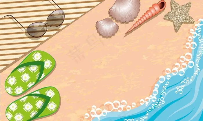 夏天游泳度假背景图片ai矢量模版下载