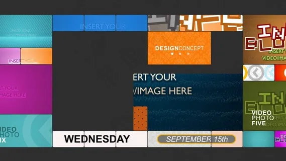 缤纷格子多屏内容组合包装展示AE工程