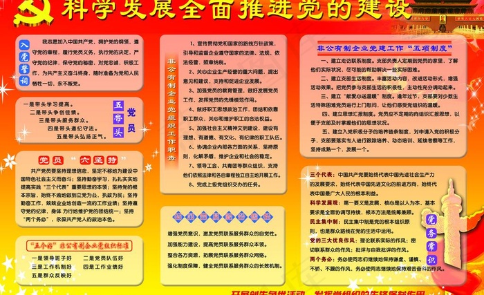 科学发展全面推进党的建设展板图片