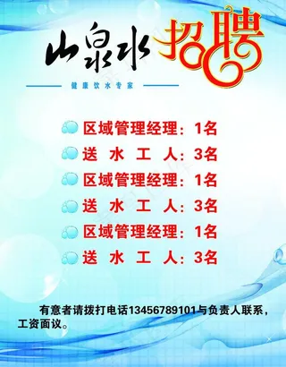 山泉水招聘图片