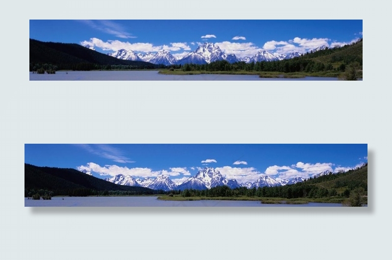 雪山下的湖图片
