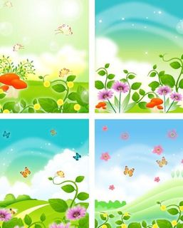 春天风景移门图案