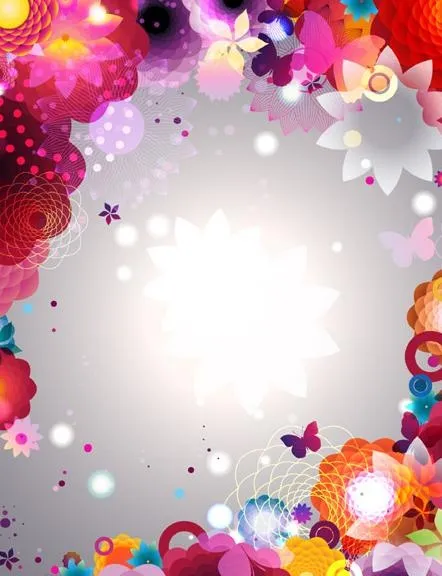 炫彩梦幻花纹矢量素材eps,ai矢量模版下载