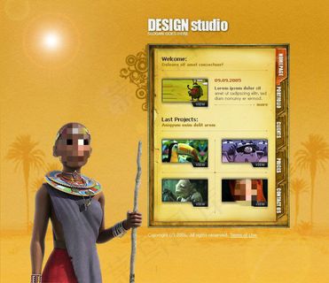 复古卡通网站psd模板