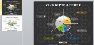 荧光线条ppt图表饼形图表雷达图饼...