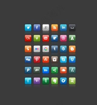 移动端扁平化图标集合PSD素材图片