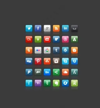 移动端扁平化图标集合PSD素材图片